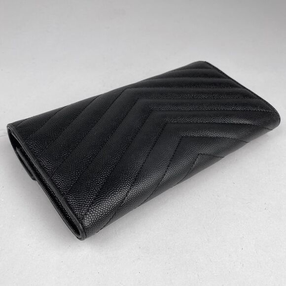 Yves Saint Laurent YVES Saint Laurent Logo Fold Long Wallet Billfold Coin Purse - Picture 2 of 8
